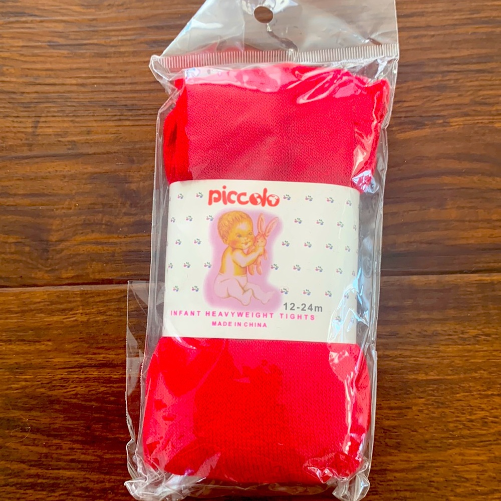Tights 12-24 mos red piccolo